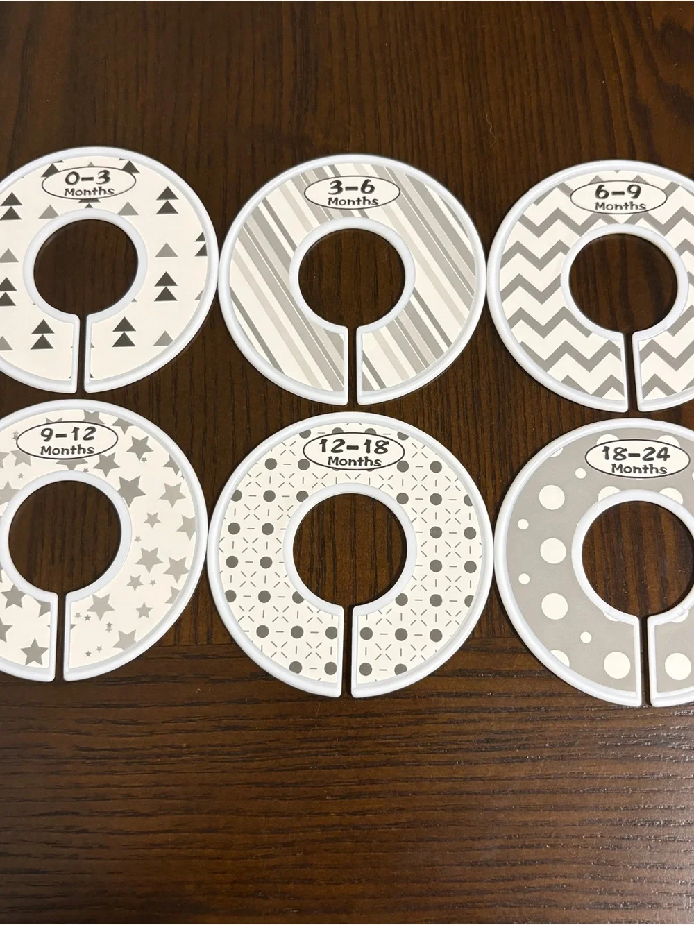Neutral Nursery Closet Size Dividers - 0-24 Months (Set of 6)